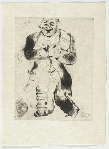 Sobakévitch, plate XXXII (supplementary suite) from Les Âmes mortes by Marc Chagall, illustrated book, 1923