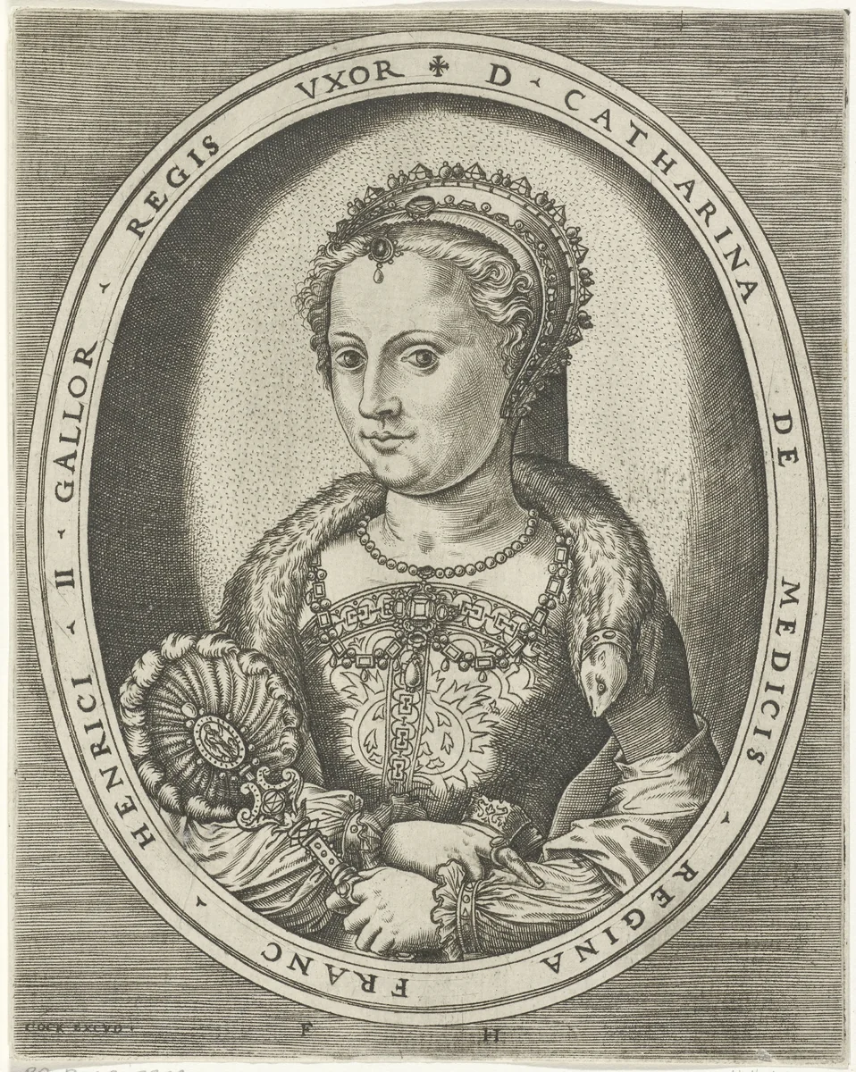 Portret van Catharina de' Medici by Unknown, print, 1546-1562