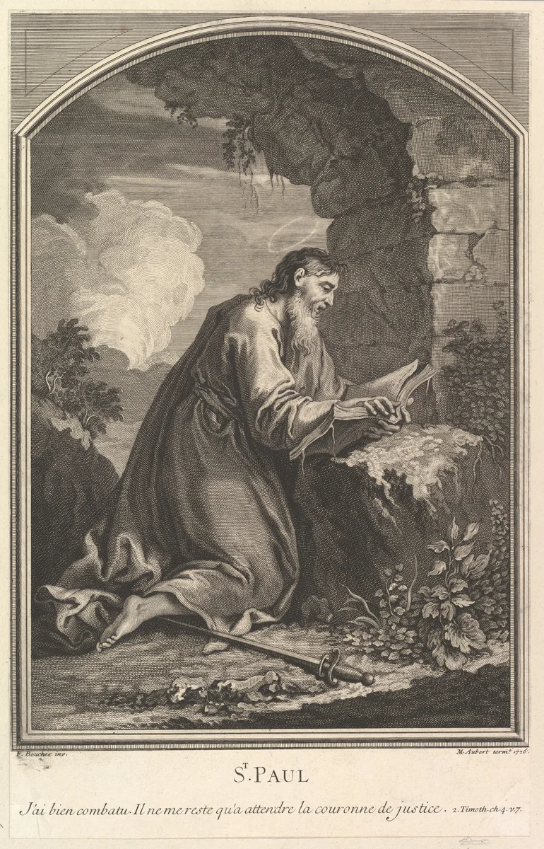 Saint Paul by Michel Aubert, print, 1726