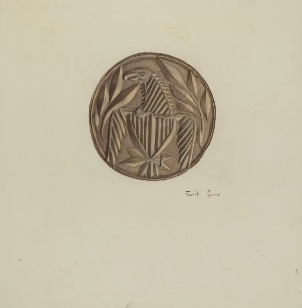 Butter Mold by Franklyn Syres, index of american design, 1938