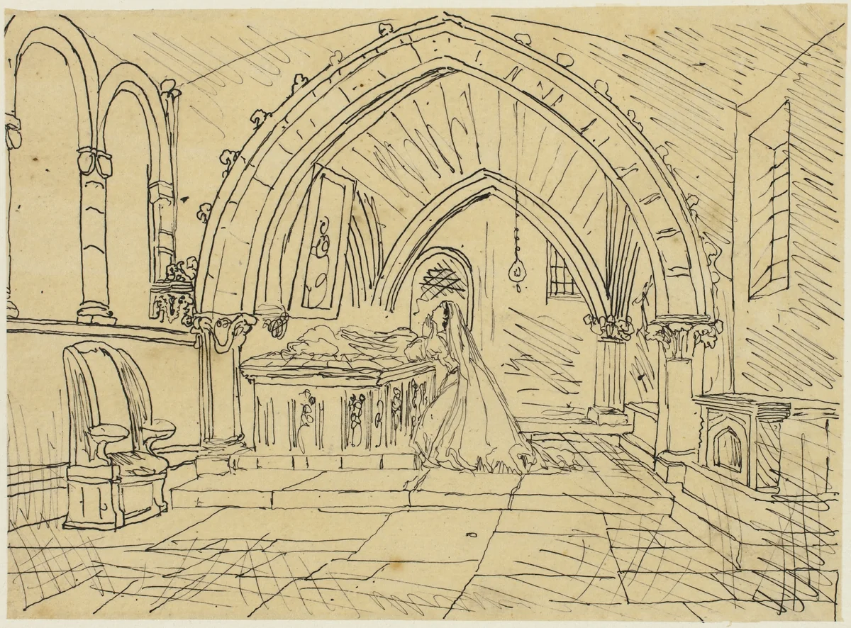 Prayer by Rodolphe Bresdin, drawing, 1845-1885