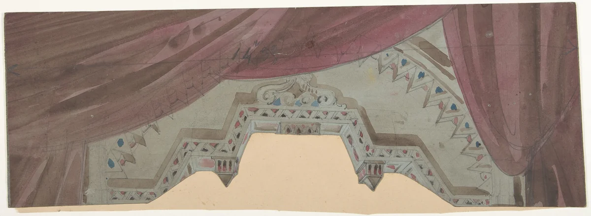 Design for a Stage Set at the Opéra, Paris by Eugène Cicéri, drawing, 1830-1890