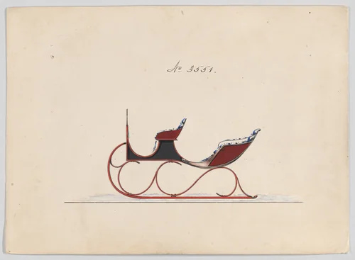 Design for Victoria Sleigh, no. 3551 by Brewster & Co., drawing, 1879