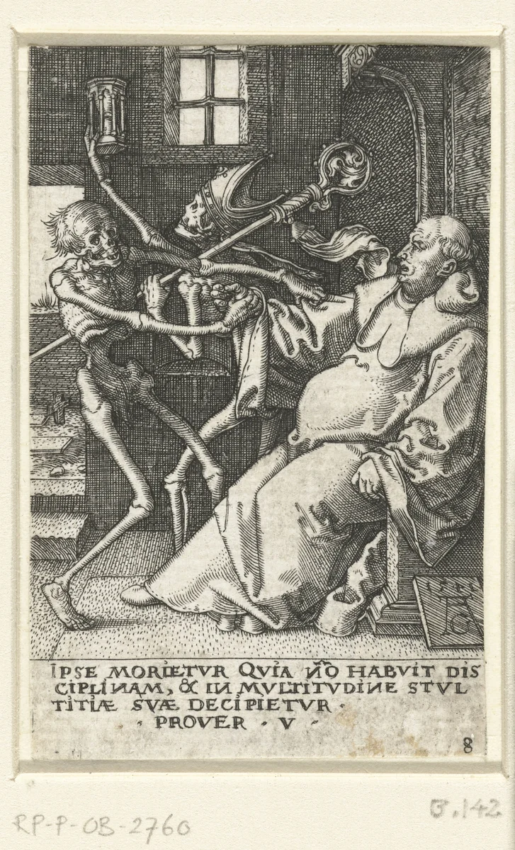 De Dood en de abt by Unknown, print, 1541
