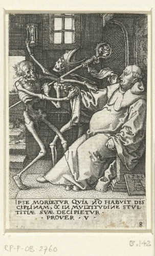 De Dood en de abt by Unknown, print, 1541