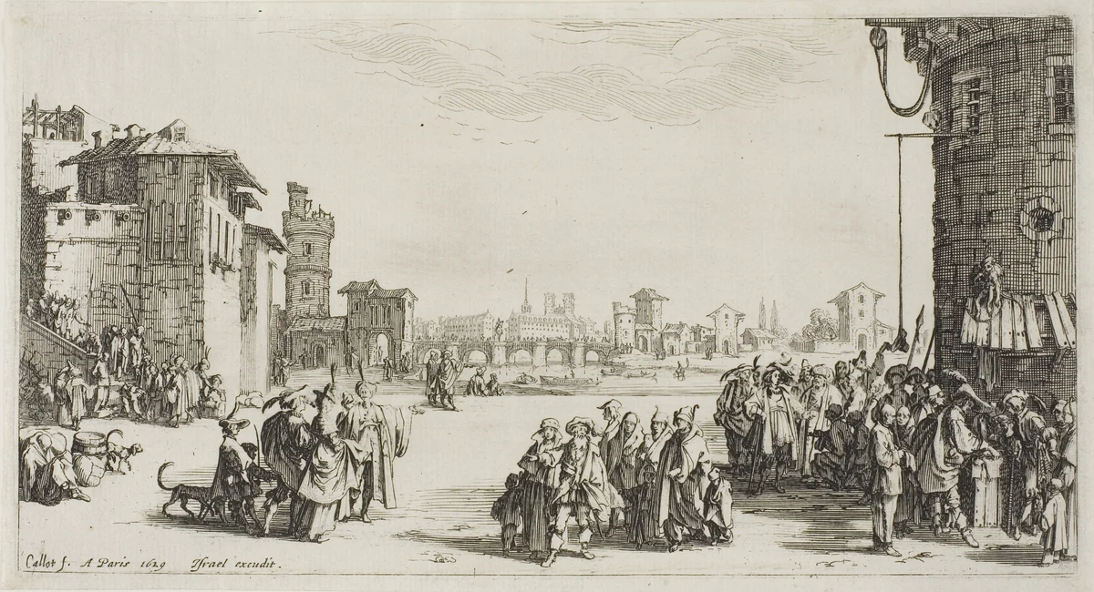 The Slave Market by Jacques Callot, print, 1629