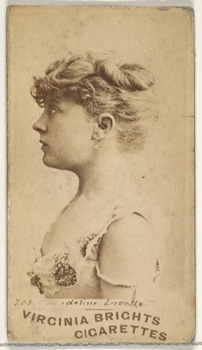 Card 703, Madeline Lucalle, from the Actors and Actresses series (N45, Type 1) for Virginia Brights Cigarettes by Allen & Ginter, photograph, 1885-1891