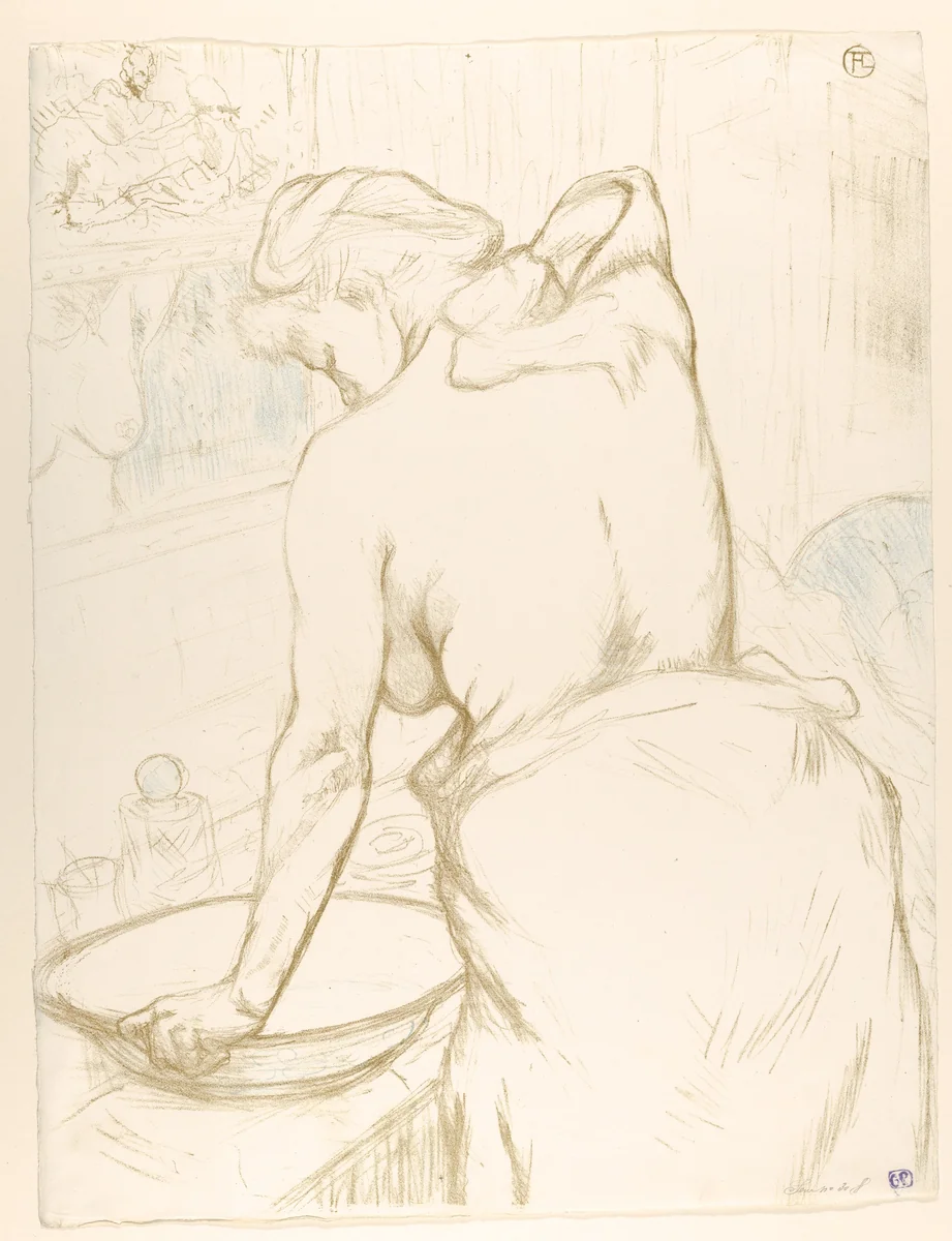 Washing, from "Elles" by Henri de Toulouse-Lautrec, print, 1896
