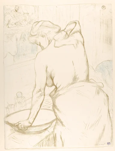 Washing, from "Elles" by Henri de Toulouse-Lautrec, print, 1896