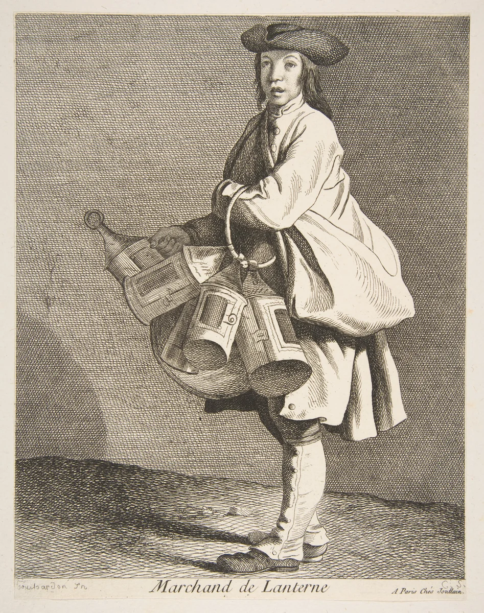 Lantern Seller by Anne Claude Philippe de Tubières, print, 1737