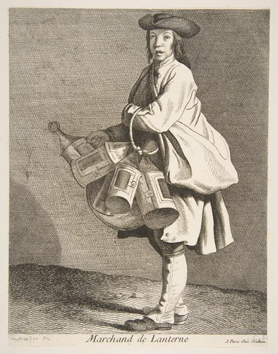 Lantern Seller by Anne Claude Philippe de Tubières, print, 1737