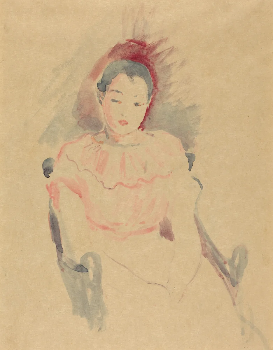 Girl Seated by Berthe Morisot, drawing, 1894