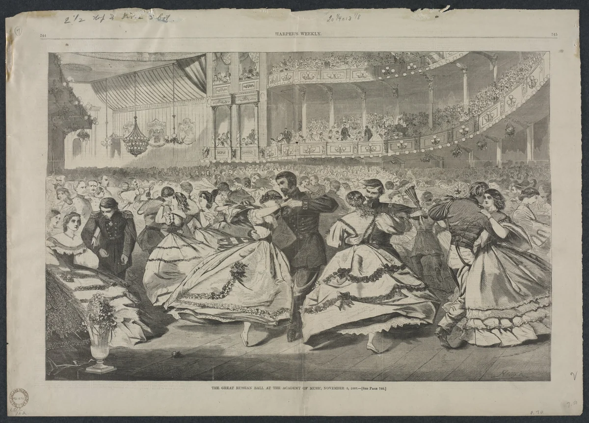 The Great Russian Ball at the Academy of Music, November 5, 1863 by Winslow Homer, print, 1863