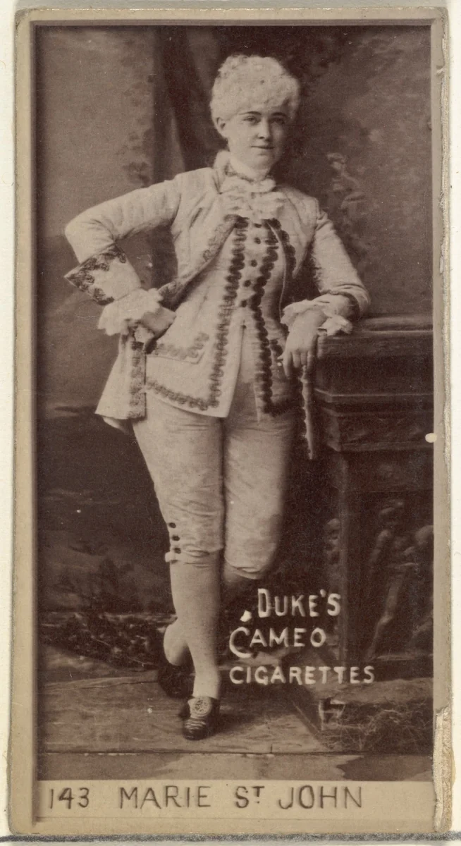 Card Number 143, Marie St. John, from the Actors and Actresses series (N145-4) issued by Duke Sons & Co. to promote Cameo Cigarettes by W. Duke, Sons & Co., photograph, 1880-1889