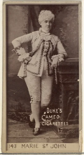 Card Number 143, Marie St. John, from the Actors and Actresses series (N145-4) issued by Duke Sons & Co. to promote Cameo Cigarettes by W. Duke, Sons & Co., photograph, 1880-1889