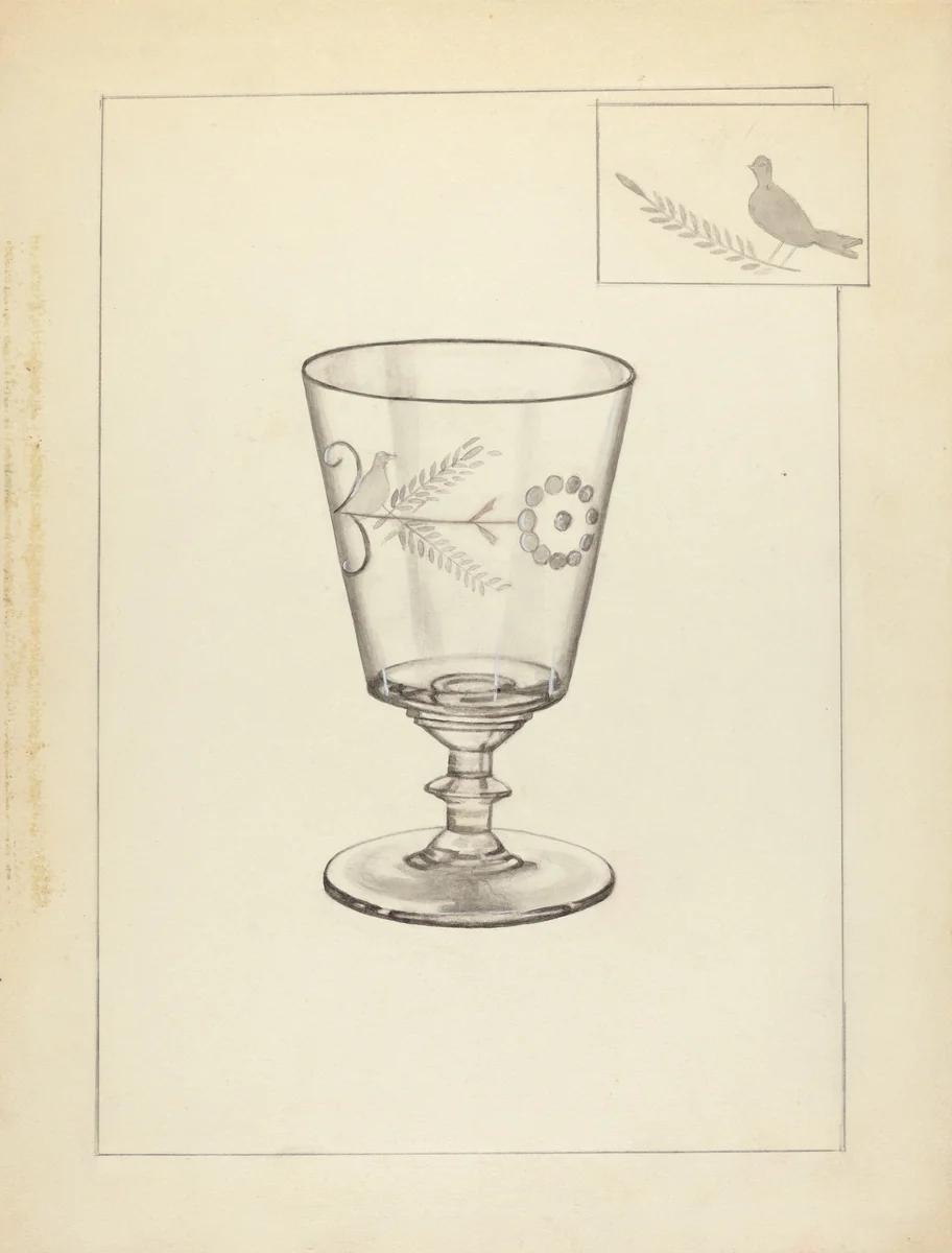 Goblet by Margaret Knapp, index of american design, 1935-1942