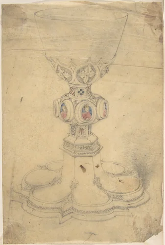 Chalice with Enamel Ornament by anonymous, drawing, 1850-1900