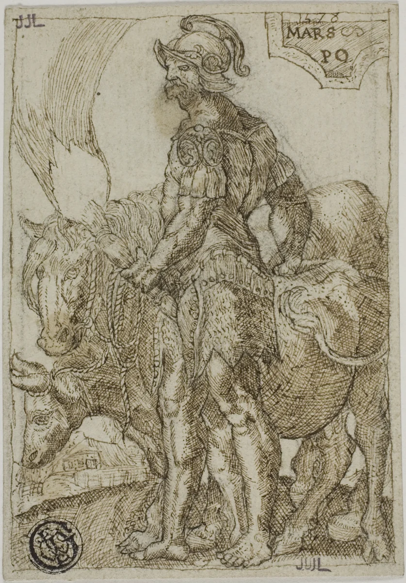 Mars, from The Seven Planets by Heinrich Aldegrever, drawing, 1578