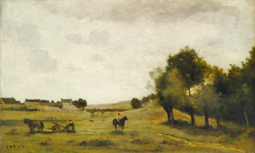 View near Epernon by Jean-Baptiste-Camille Corot, painting, 1850-1860