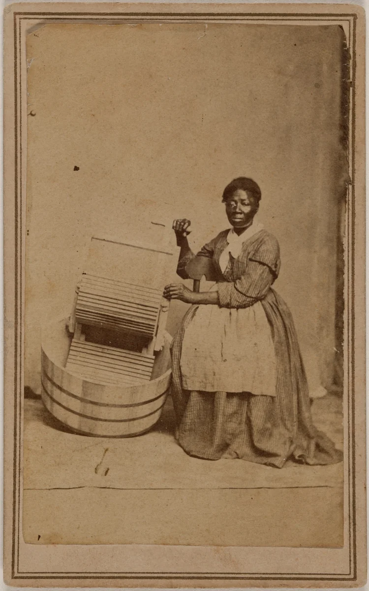 Portrait of a Woman with a Wash Tub by Jacob Byerly, photograph, 1857-1867
