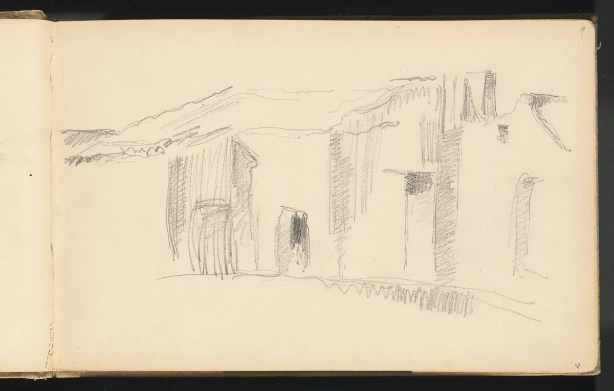 Study of Houses by Paul Cezanne, drawing, 1879-1882
