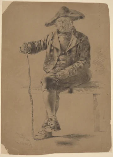 The Old Soldier - Berncastel by Alfred Cornelius Howland, drawing, 1861-1862