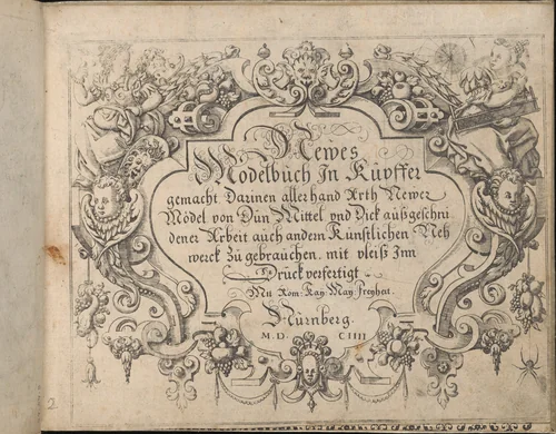 Newes Modelbuch in Kupffer (second title page, 2r) by Johann Sibmacher, book, 1604