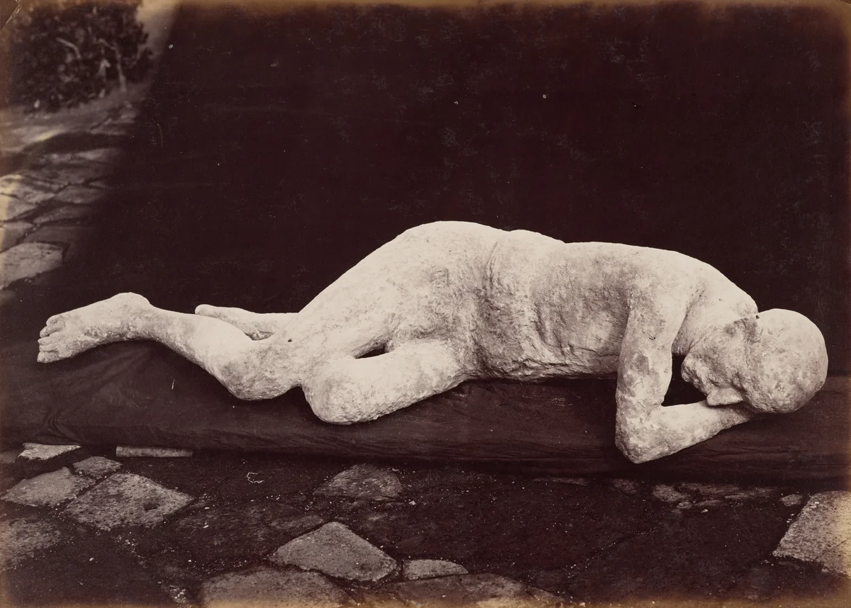 Plaster Cast of Body, Pompeii by Giorgio Sommer, photograph, 1880