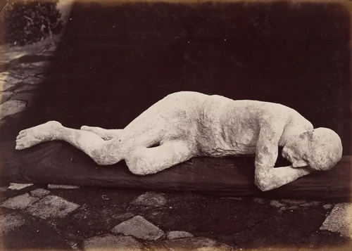 Plaster Cast of Body, Pompeii by Giorgio Sommer, photograph, 1880