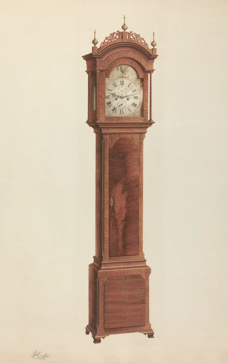 Tall Clock by Ferdinand Cartier, index of american design, 1938