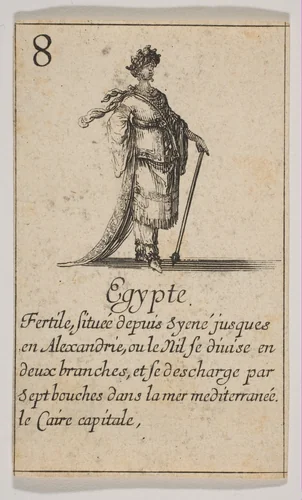 Egypte, from "Jeu de la Géographie" by Stefano della Bella, print, 1644