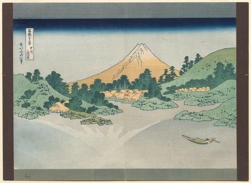 Thirty-Six Views of Mt. Fuji: The Surface of Lake Misaka in Kai Province by Katsushika Hokusai (葛飾 北斎), print, 1830-1835