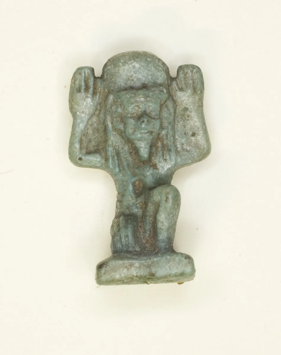 Amulet of the God Shu by Egyptian, metalwork, -664--332