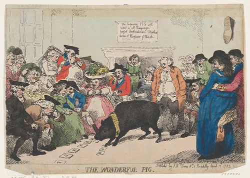 The Wonderful Pig by Thomas Rowlandson, print, 1785