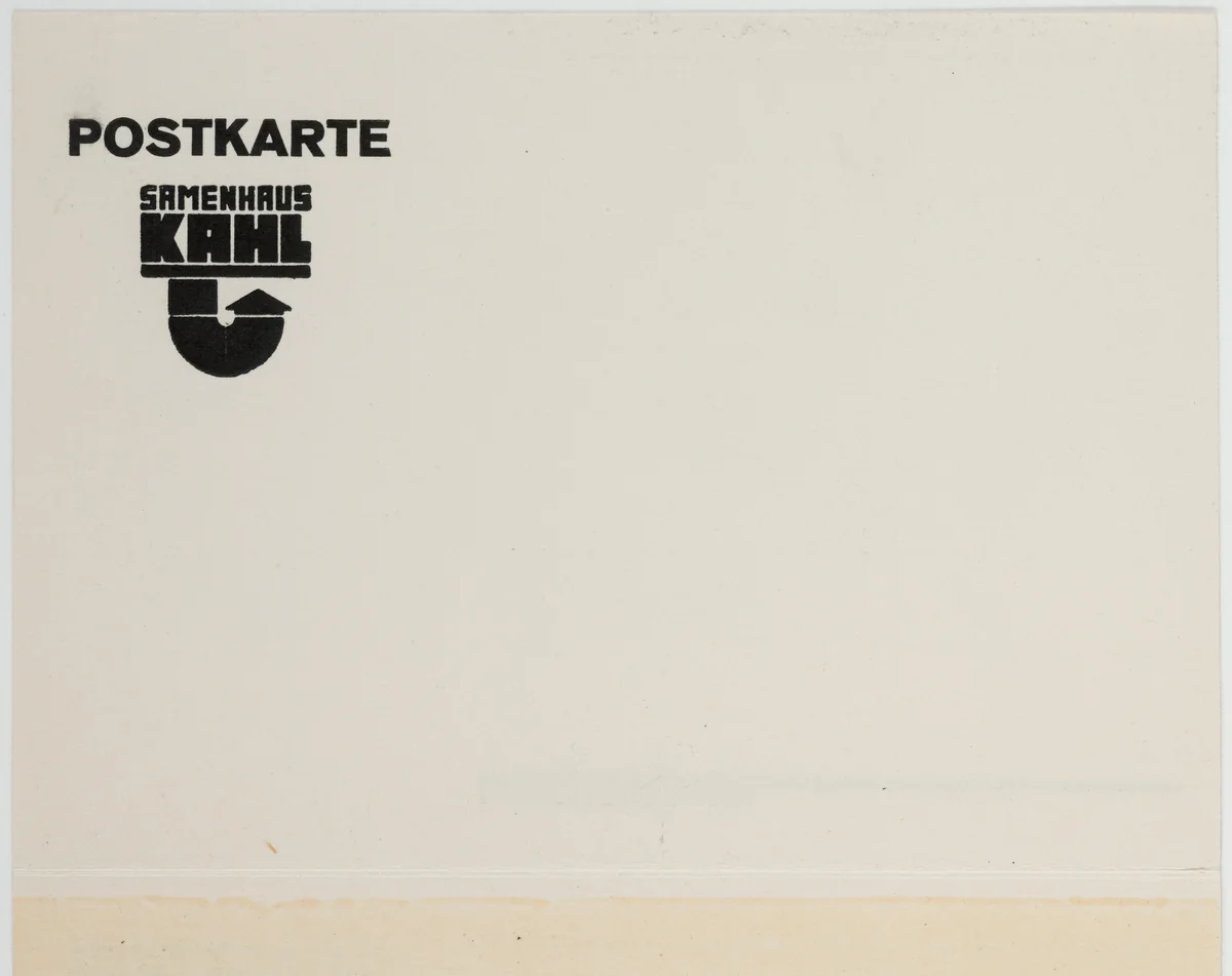 Postkarte Samenhaus Kahl by Robert Michel, design, 1924