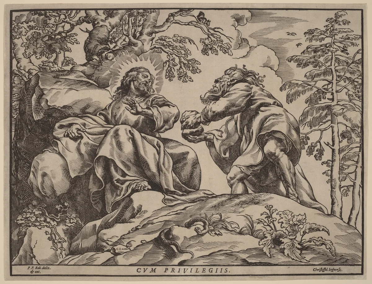 The Temptation of Christ by the Devil by Christoffel Jegher
Peter Paul Rubens, print, 1633