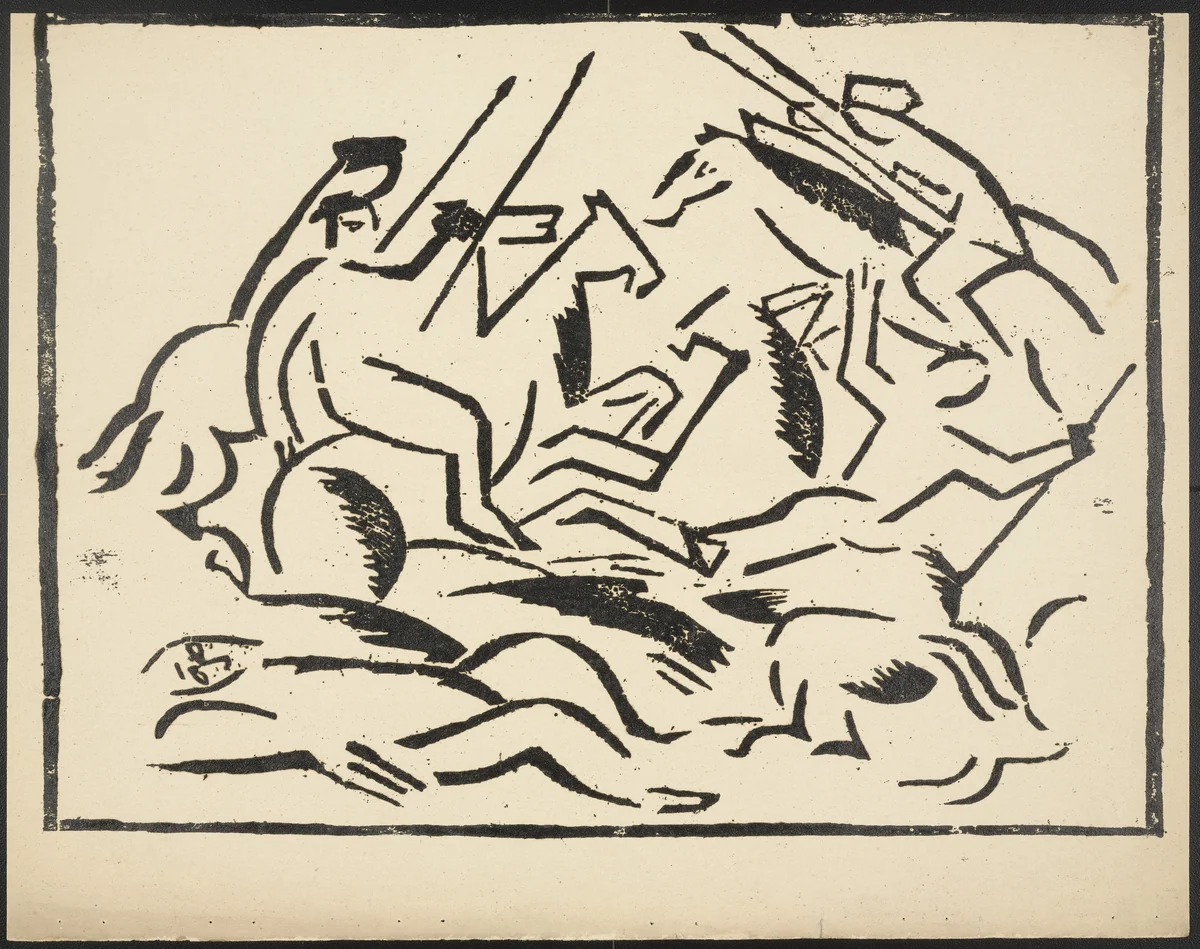 Bitva (Battle) from Voina (War) by Olga Rozanova, illustrated book, 1915