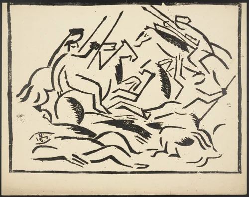 Bitva (Battle) from Voina (War) by Olga Rozanova, illustrated book, 1915