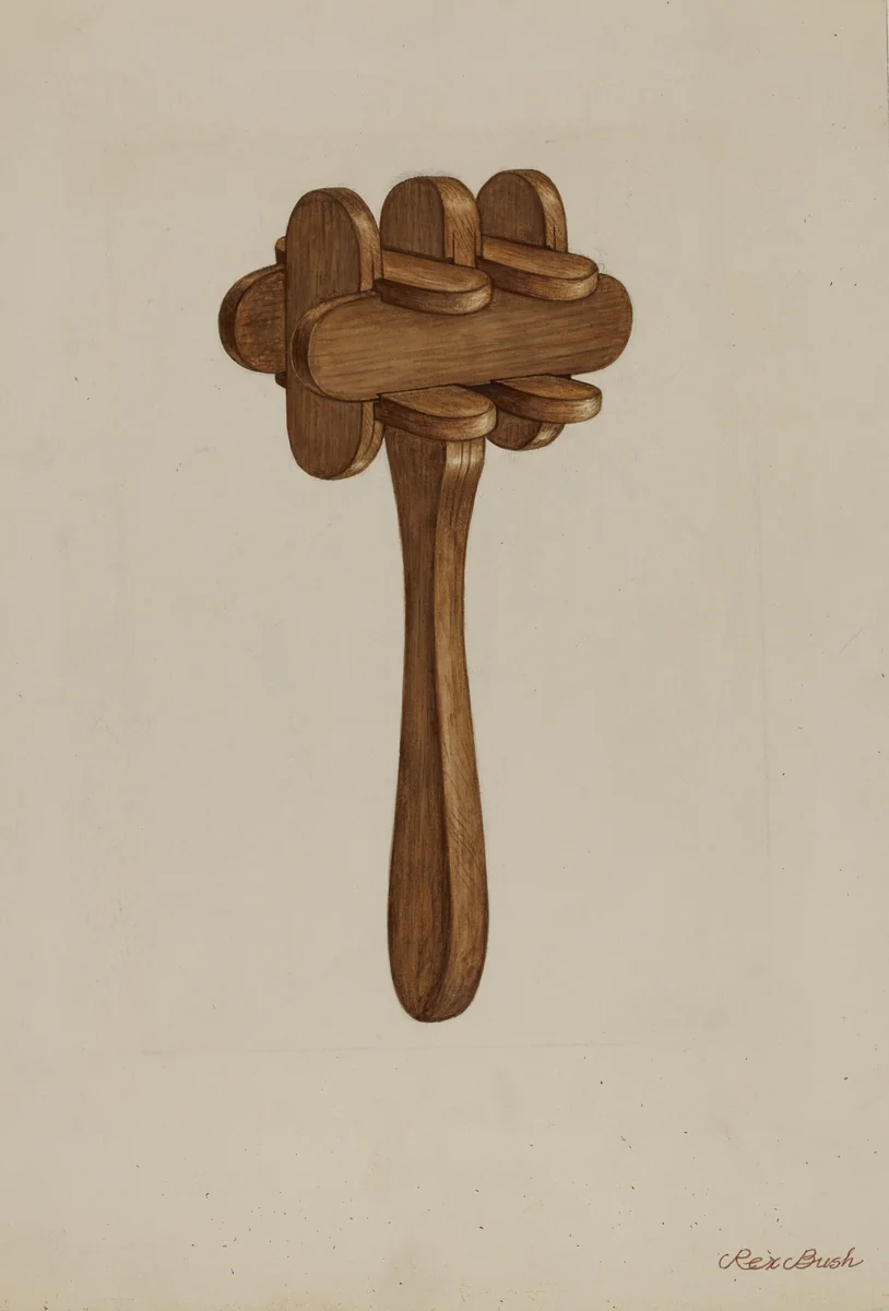 Rattle by Rex F. Bush, index of american design, 1935-1942