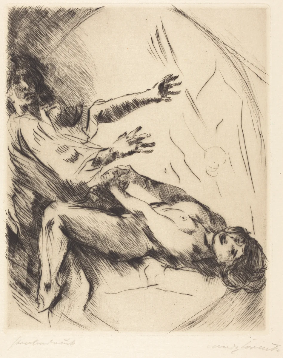 Joseph und Potiphars Weib I (Joseph and Potiphar's Wife I) by Lovis Corinth, print, 1914