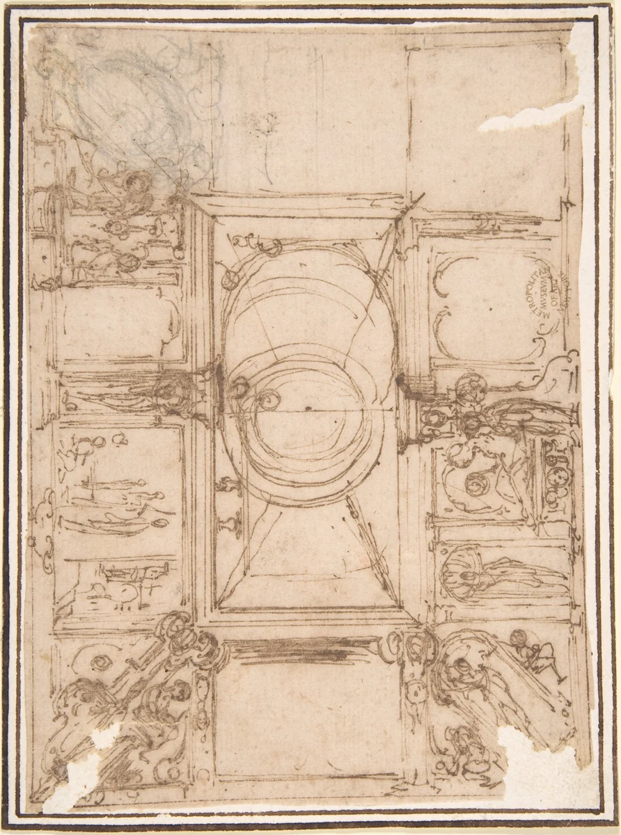 Project for Ceiling Decoration by anonymous, drawing, 1500-1600