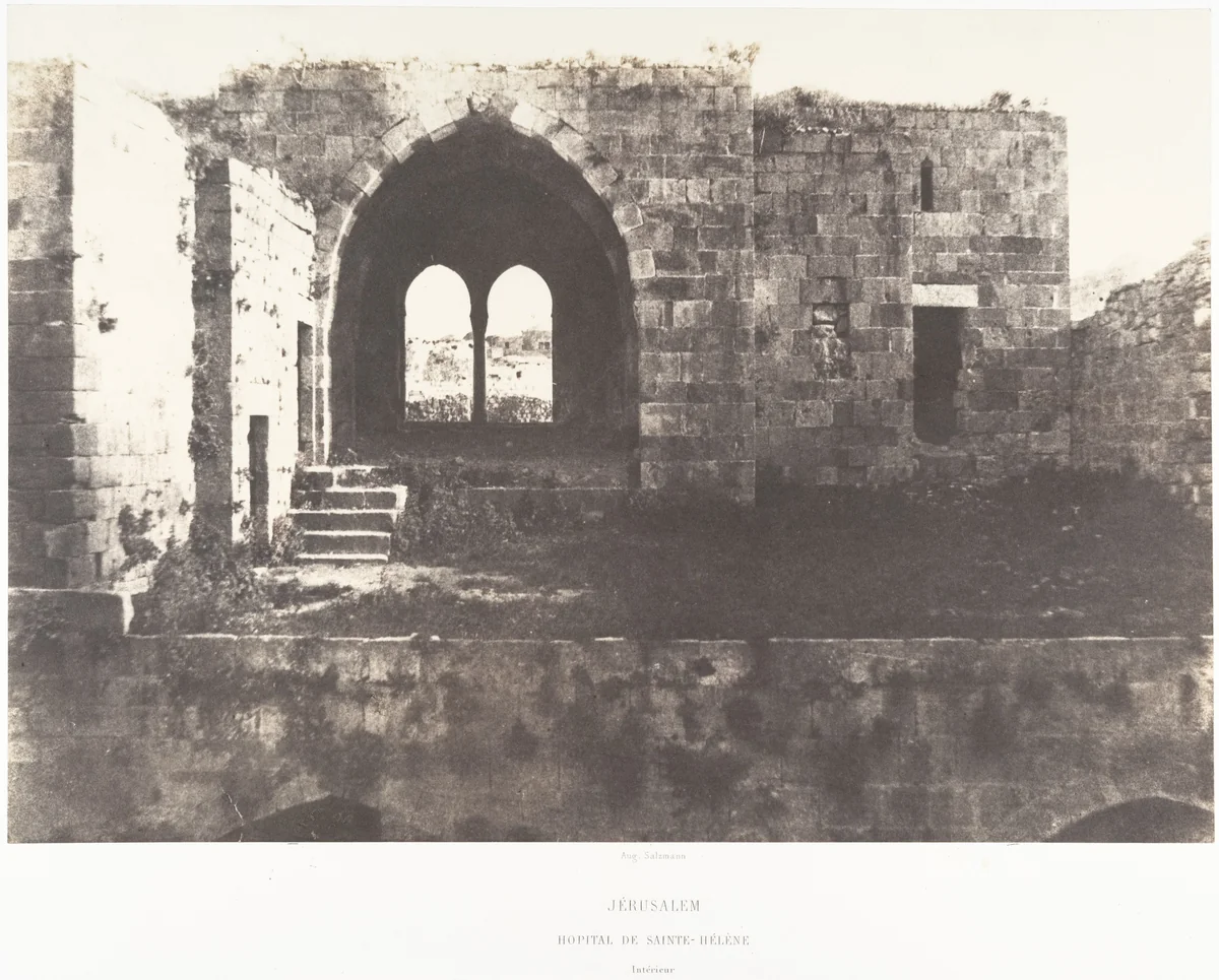 Jérusalem, Hospital de Sainte-Hélène, Intérieur by Auguste Salzmann, photograph, 1854-1859
