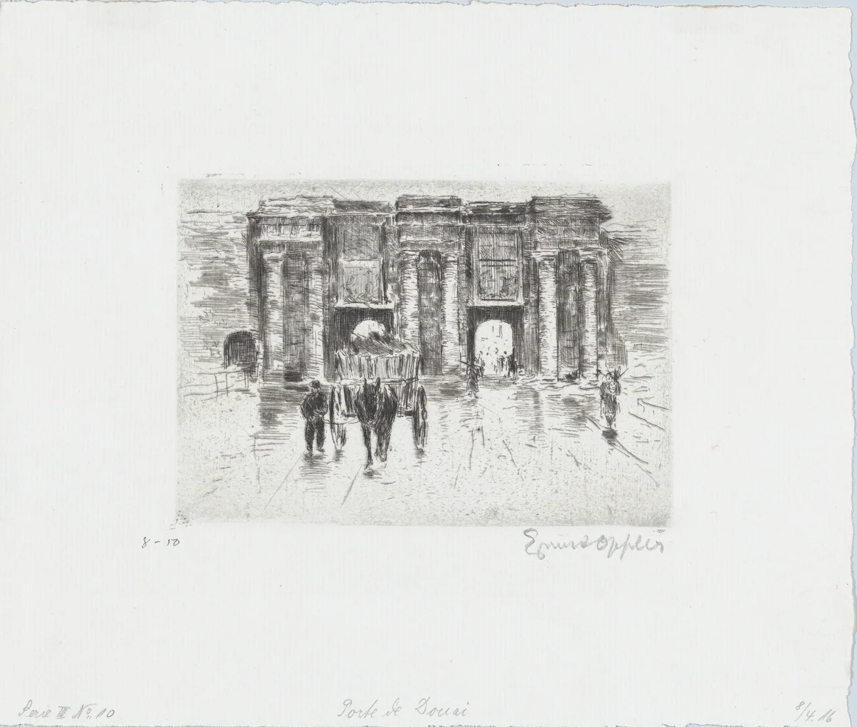 Lille: Porte de Donai by Ernst Oppler, print, 1916