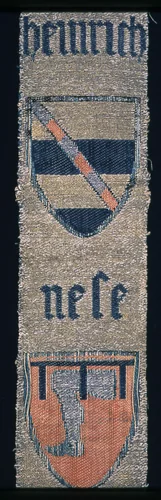 Portion of an Orphrey Band with Coat-of-Arms by Germany, Cologne, textile, 1401-1500
