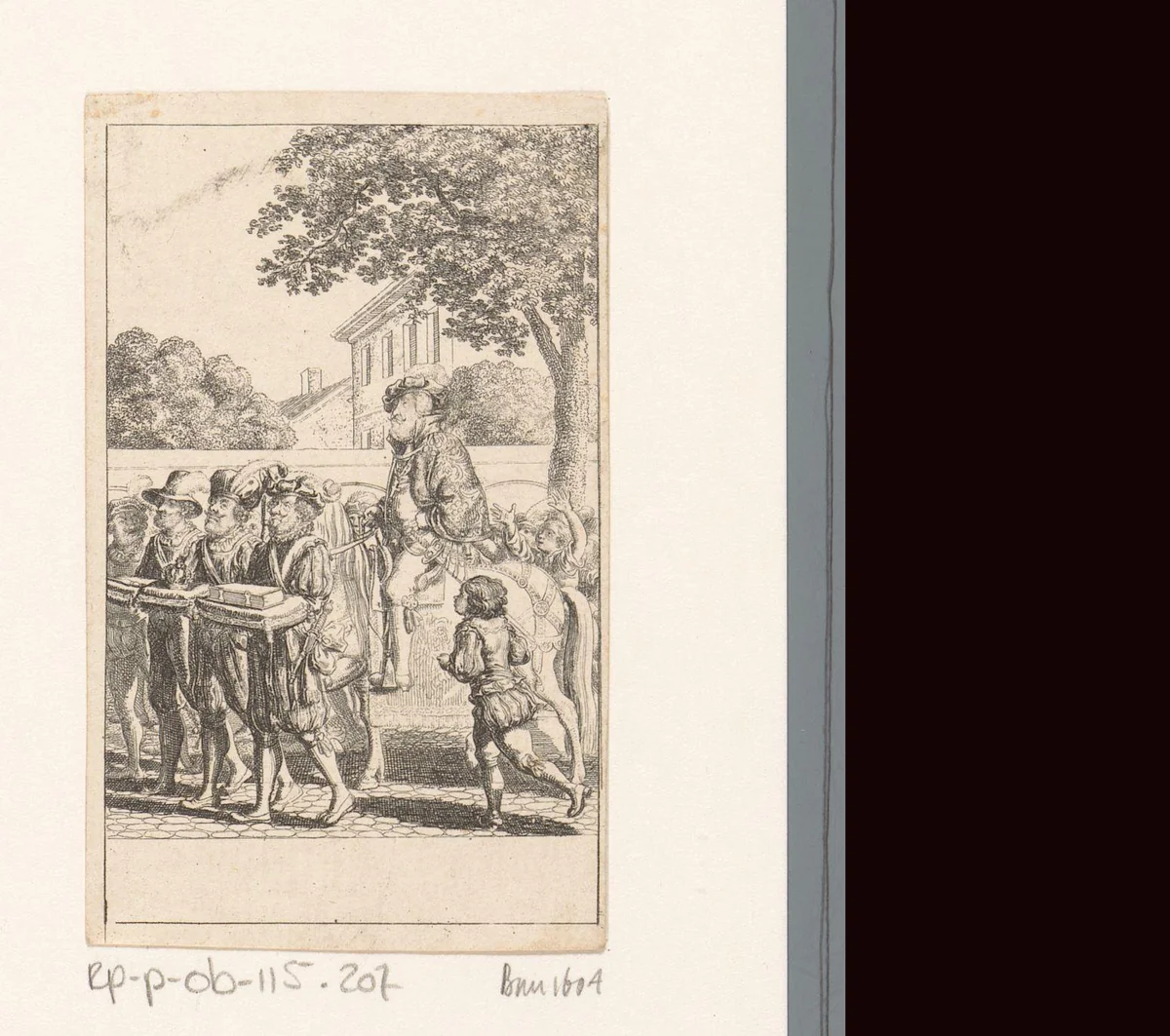 Jan van Leiden te paard by Daniel Nikolaus Chodowiecki, print, 1792