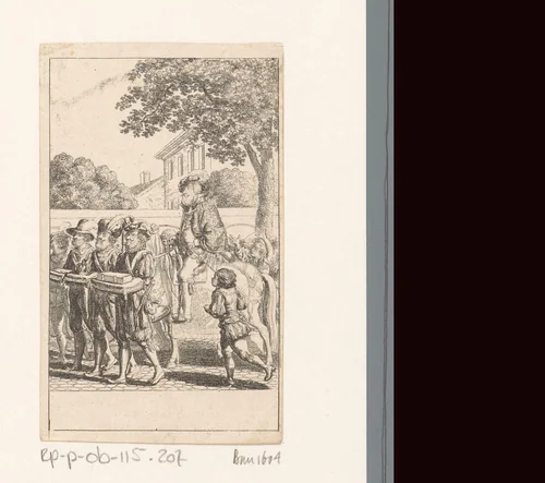 Jan van Leiden te paard by Daniel Nikolaus Chodowiecki, print, 1792