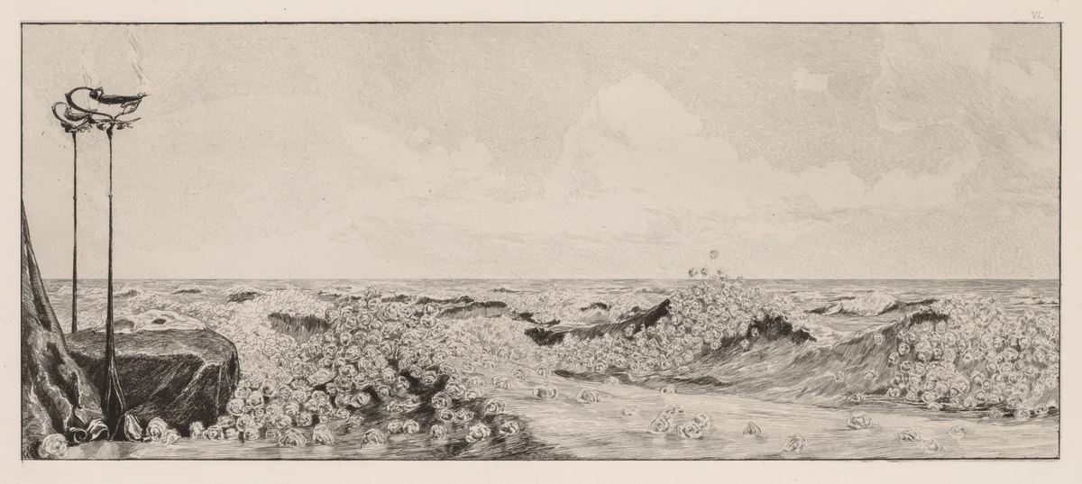 A Glove: Homage by Max Klinger, print, 1880