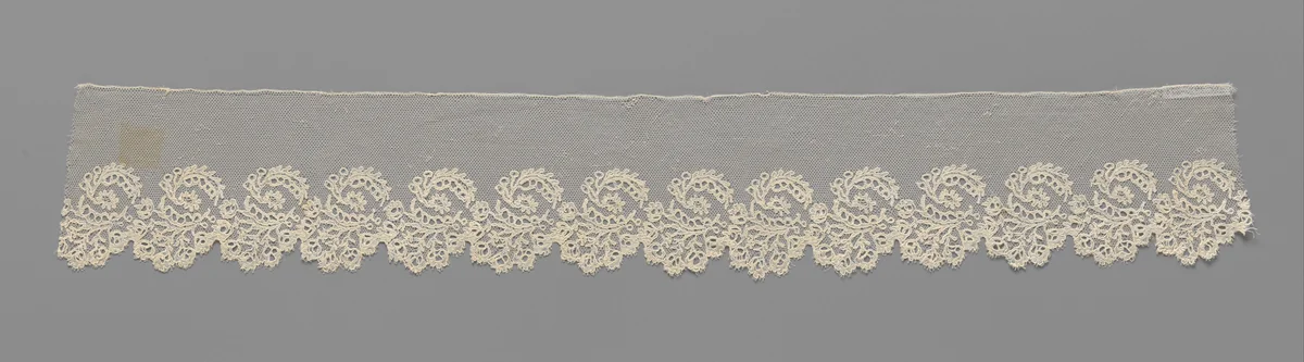 Strook kloskant met ovalen gevormd door gebogen bladeren by anonymous, other, 1820-1830