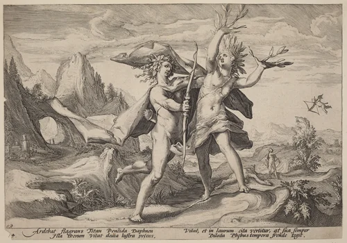 Daphne Changed into a Laurel Tree by Hendrick Goltzius, print, 1589