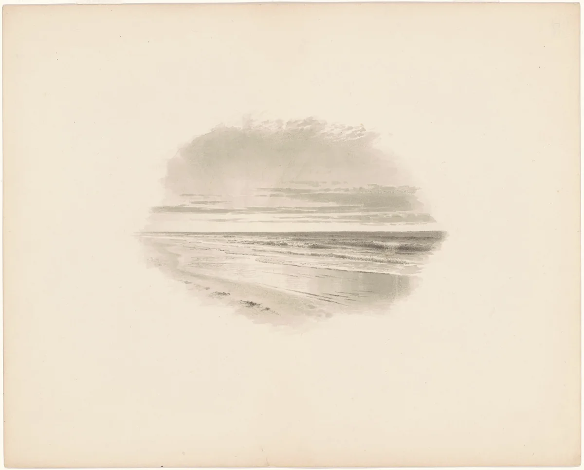 Seascape by William Trost Richards, drawing, 1809-1899